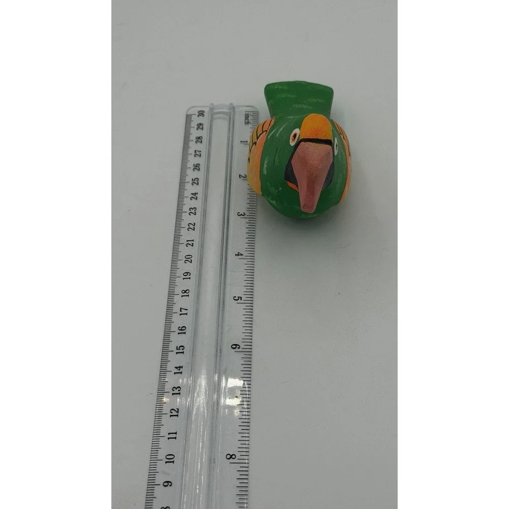 Balsa Wood Hand Carved PARROT Tropical Bird Hand Painted From Nicaragua